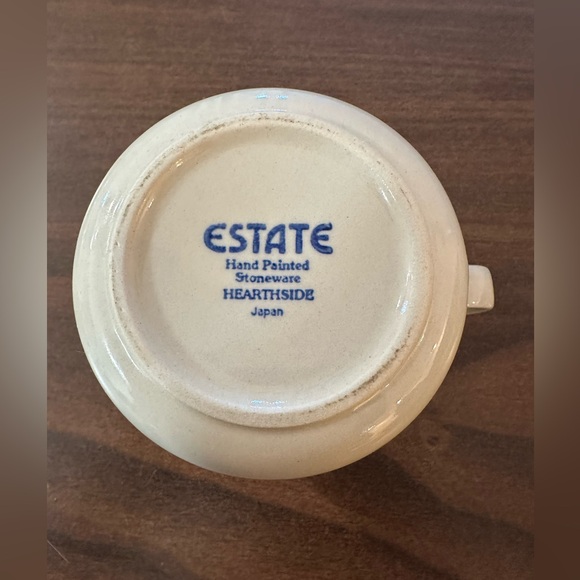 VTG ESTATE Creamer Blue Ceramic Gravy Boat with Saucer - Picture 3 of 10